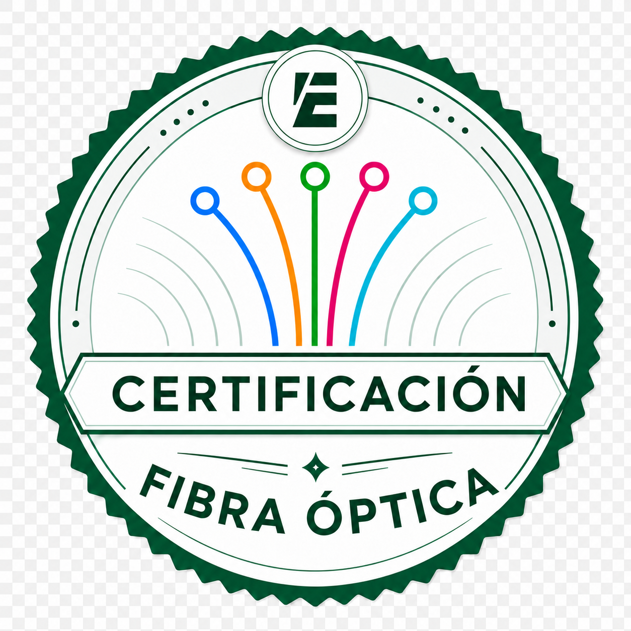Insignia de certificación en fibra óptica